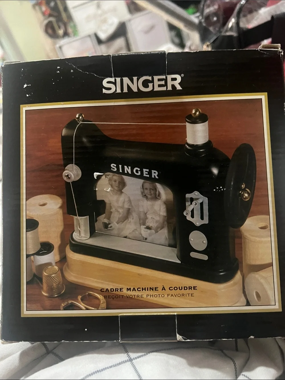 Singer Black Sewing Machine Frame Picture Holder